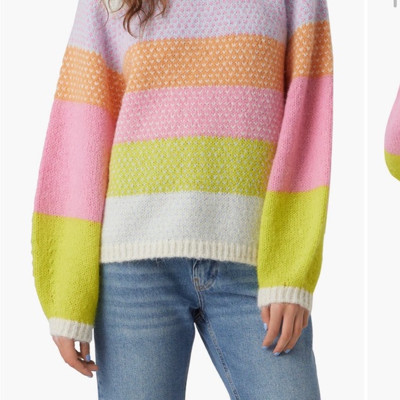 Vero Moda Sweaters - Stitch Fix. Vero moda. Cruz Rainbow stripe crewneck sweater. Size L